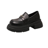 kamames Love Shoes Women's 2024 New Spring British Style Small Black Leather Shoes With A Single Shoe