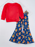 Girls' 2-piece Sets, BELIEVE And Santa Claus Print Pullover + Leopard Print Flare Pants, Autumn outdoor Clothes Christmas