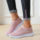 kamames Women's Shoes Breathable Flying Ribbon Drill Mesh Shoes Mother Middle-Aged And Elderly Walking Shoes Leisure Shoes Mesh Girls