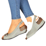 kamames Sales 2023 New Fish Mouth Women's Sandals Clasp Slope Heel Women's Shoes Large Size Women's Shoes