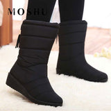 zingj Women Boots Mid-Calf Down Boots High Bota Waterproof Ladies Snow Winter Shoes Woman Plush Insole Bota Feminina 2023