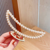 New Women Elegant Luxury Crystal Pearls Geometric Big Metal Hair Claws Sweet Headband Hair Clip Hairpin Fashion Hair Accessories