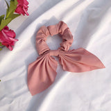 Candy Color Women Hair Scrunchie Bows Ponytail Holder Hairband Bow Knot Scrunchy Girls Hair Ties Hair Accessories