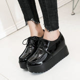 kamames The Spring And Autumn Of 2024, The New Korean Version Of High-Heeled Women's Shoes Increased Single Shoes, British Retro Thick-Soled Muffin Shoes.