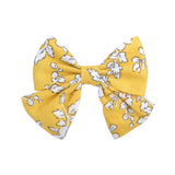 2022 Lovely Baby Girls Print Flower Bohemian Style Bow BB Hair Clips Headwear Children Cute Cotton Hairpins Hair Accessories