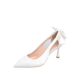 kamames kamames Spring Autumn New Hollow Butterfly Wedding Shoes Female Thin Heel Pointed Shallow Mouth Fashion High Heels White Single Shoes