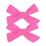 2020 Lovely Baby Solid Hair Bows With Clip Bowknot Hair Clips Headwear Children Cute Cotton Hairpins Barrettes Hair Accessories