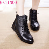 GKTINOO Shoes Women Winter Warm Fur Ankle Boots Genuine Leather Boots Women Casual Shoes Female Boots Woman 2021 Waterproof