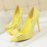 BIGTREE Shoes Bow Woman Pumps Sexy High Heels Shoes Women Stiletto Casual Women Heels Office Shoes Women Basic Pump Ladies Shoes