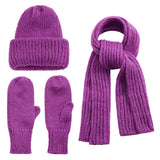 kamames Women Knit Hat Scarf Gloves Sets Soft Warm Winter Solid Color Fashion Accessories for Cold Weather