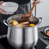 Extra-Tall Stainless Steel Soup Pot - Large Capacity, Thickened for Durability, Perfect for Cooking, Steaming & Brewing - Compatible with Electric & Gas Stoves