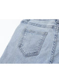 kamames Women High Waist Flare Pants Slim Fit Stretchy Vintage Korean Fashion Harajuku Ins Street Denim Split Wide Leg Trouser New