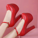 kamames Hate Tiangao Waterproof Platform, High Heels, Female Models, Cheongsam Shoes, Catwalk Shoes, 15CM Thick Heels, Round Head Shoes