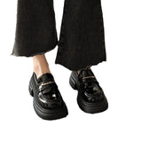 kamames Love Shoes Women's 2024 New Spring British Style Small Black Leather Shoes With A Single Shoe