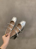 kamames Red Mary Jane Shoes For Women's Shoes 2023 New Summer French Evening Black Spring And Autumn Single Shoes