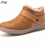 kamames Shoe Woman Boot 2023 Winter Wedge-heeled Platform Ankle Boots Fashion Rivet Rhinoceros-velvet Thermal Boots