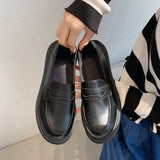 kamames kamames 2023 New Flat One Foot Pedal Happy Shoes British Wind Small Leather Shoes Female Cute Retro Jk Women's Shoes
