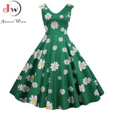 Zingj Floral Print A-Line Midi Dress Women Summer Peter pan Collar Casual Sleeveless Vintage Retro Party Dress Vestidos Robe