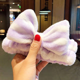 Wash Face Hair Holder Hairbands Soft Warm Coral Fleece Bow Animal Ears Headband For Women Girls Turban Fashion Hair Accessories