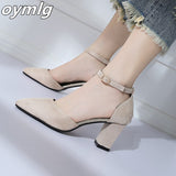 kamames version wild thick with pointed single shoes fashion comfortable high heels trend sexy high heels wedding shoes mujer