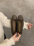 kamames kamames Single Shoe Shallow Bow Spring 2024 New French Gentle Night Wind Flat Scoop Shoes Women's Shoes