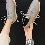 kamames Spring New Women Flat Platform Shoes Slip on Moccains Ladies Casual Shoes Woman Thick Sole Brogue Creepers Sneakers