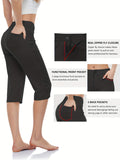 Versatile Women's Stretch Capris - Comfy Pockets, Flexible Fit for Office, Golf & Yoga