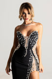 kamames Porsha Diamonate Strapless Maxi Bandage Dress