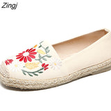 kamames 2023Women's Flats Fisherman Shoe 2023 Spring Hemp Fashion Embroidery Ladies Shoes Casual Shoes Women Breathable Canvas Shoe