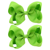 2Pcs/lot 4'' Cute Solid Grosgrain Ribbon Bowknot Hair Clips For Girls Handmade Hairpins Barrettes Headwear Kids Hair Accessories