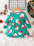 Popular Christmas Printed Cute Dress For Baby Girls In Europe And America