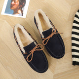 kamames Autumn And Winter New Retro Velvet Thickened Warm Student Flat Cotton Shoes With One Foot Shallow Bean Shoes