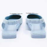 kamames ZAR 2022 Summer New Women Rhinestone Pointed Toe Shallow Mouth Flat Sandals Slippers Back Strap Baotou Temperament Muller Shoes