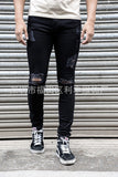 2025 's new wish 2025 ripped men's tight jeans white worn pants 1091