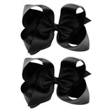 2Pcs/lot 6'' Solid Color Grosgrain Ribbon Bows Hair Clips For Cute Girls Large Handmade Hairpins Barrettes Kids Hair Accessories