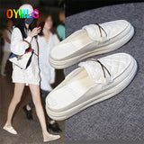 kamames slippers women wear 2021 new Baotou small white lazy shoes summer sandals out net red flat shoes fashion shoes slippers