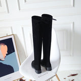 kamames Fashion Flat Long Boots for Women Over The Knee Thigh High Boots Women Strappy Faux Suede Shoes Women High Botas De Mujer