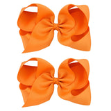 2Pcs/lot 6'' Solid Color Grosgrain Ribbon Bows Hair Clips For Cute Girls Large Handmade Hairpins Barrettes Kids Hair Accessories