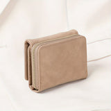 Stylish Frosted Wallet : PU Leather & Trifold Solid Color Coin Purse - Clutch Credit Cared Case