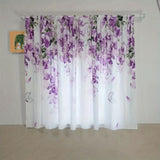 1pc Vibrant Floral Print Semi-Sheer Yarn Curtain - Rod Pocket Top, Washable, Fantasy Garden Style for Living Room, Bedroom, Office, and Kitchen - Easy to Hang and Maintain