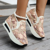 kamames And Autumn New Style Slope Heel Large-Size Single Shoes Mesh Embroidered Breathable Inside Raised Muffin Net Cloth Shoes Cover Feet Casual Single Shoes