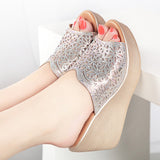 kamames Summer Korean Version Of The New Baitai Cool Drag Thick-Soled Anti-Skid Thick-Soled Shoes Fashionable Water Drill Fish Mouth Slipper Girl
