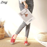 kamames 2023Women's Flats Fisherman Shoe 2023 Spring Hemp Fashion Embroidery Ladies Shoes Casual Shoes Women Breathable Canvas Shoe