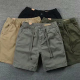 kamames Loose Waist Casual Shorts 2023 Summer New Men's Solid Color Shorts Korean Fashion Boys' Rope Pants
