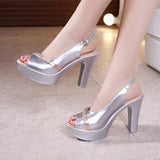 kamames High-Heeled Sandals Summer 2023 Thick Heels Hollowed-Out Korean Version Muffin Waterproof Table Thick-Soled Fish Mouth Shoes Large Size Women's Shoes