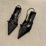 kamames High-Heeled Baotou Sandals Fairy Shoes 2024 New Spring And Summer French With Skirt Back Empty Tripping Single Shoes
