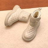 kamames Woman Shoes Non-Slip Snow Boots Women The Bottom Warm with Velvet Short Lattice Luxury Designer Booties platform shoes