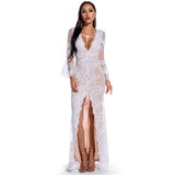 Zingj vintage Maxi Club woman summer sequin dress women party night glitter bodycon black White long dress ladies dresses vestido