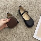 kamames Mary Jane Shoes Flat Soles Women's Shoes 2024 Autumn New Round Head Lovely Small Leisure Leather Shoes Women's Shoes