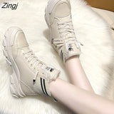 kamames Bottom Chunky Sneakers New Warm Plush Winter Boots for Women Shoes Woman Lace Up Zipper Autumn Fur Ankle Boots